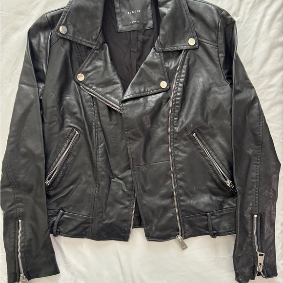 Elodie Jackets & Blazers - Elodie Black Leather Motorcycle Jacket Asymmetrical Zipper